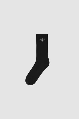 HEART LOGO SOCKS BLACK
