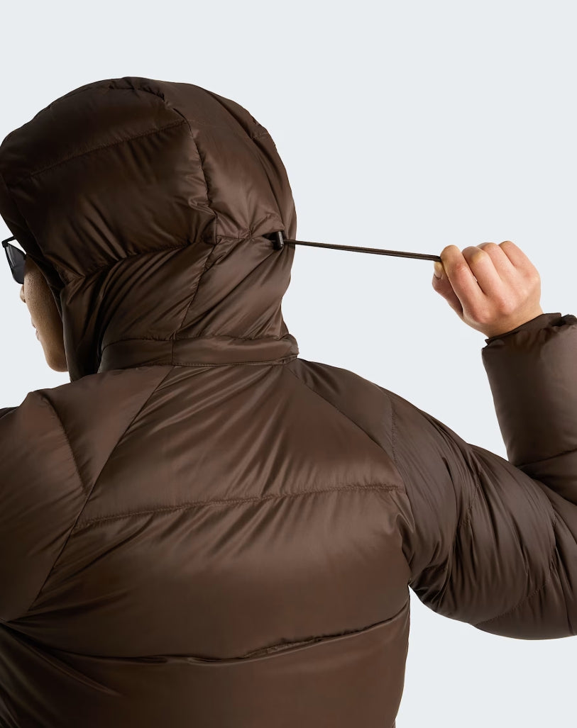 W CITY DOWN HOODED JACKET DARK CHESTNUT