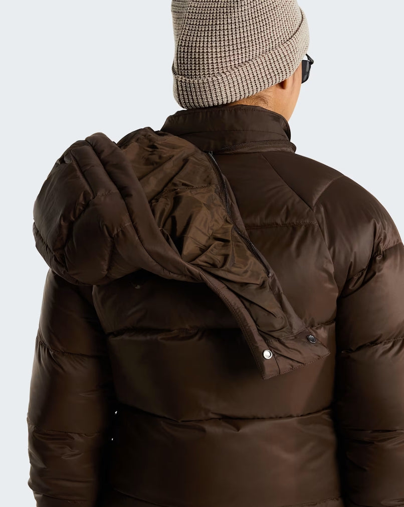 W CITY DOWN HOODED JACKET DARK CHESTNUT