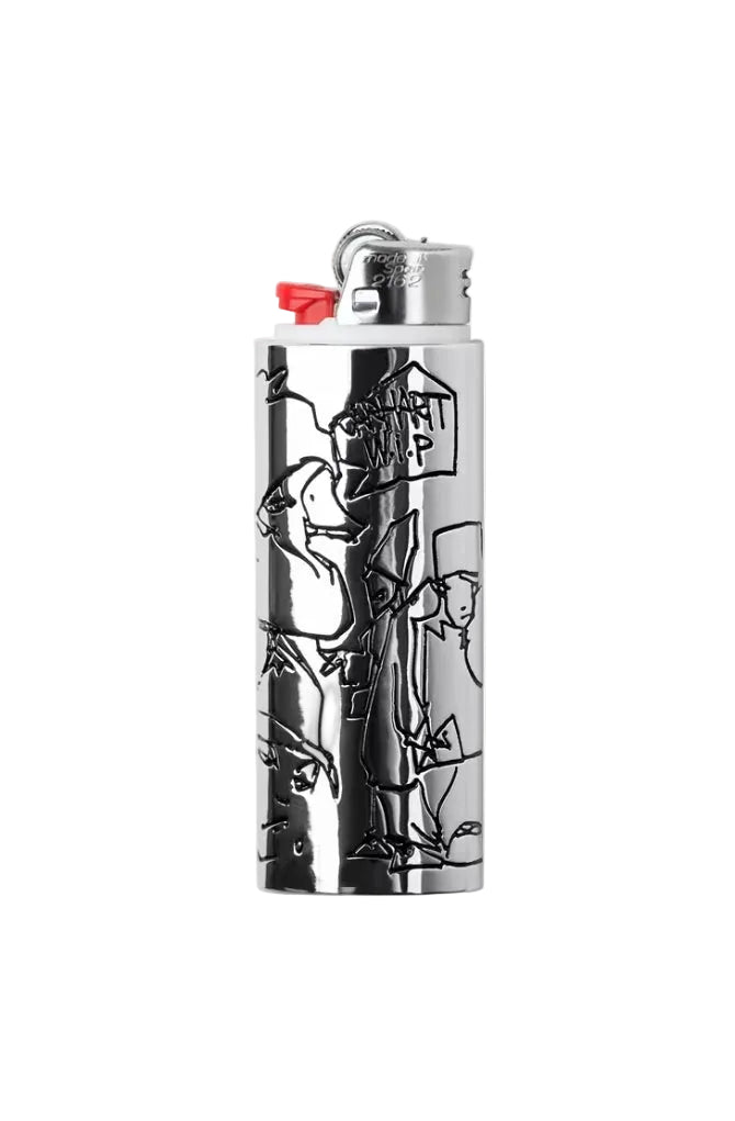BLINKERFLUID BIC METAL LIGHTER CASE SILVER