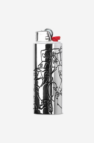 BLINKERFLUID BIC METAL LIGHTER CASE SILVER
