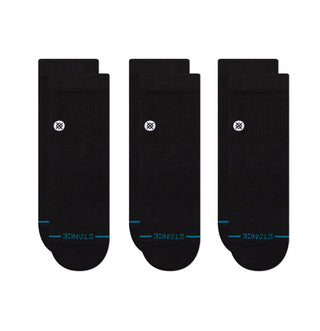 ICON QUARTER SOCK 3-PACK BLACK