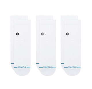 ICON QUARTER SOCK 3-PACK WHITE
