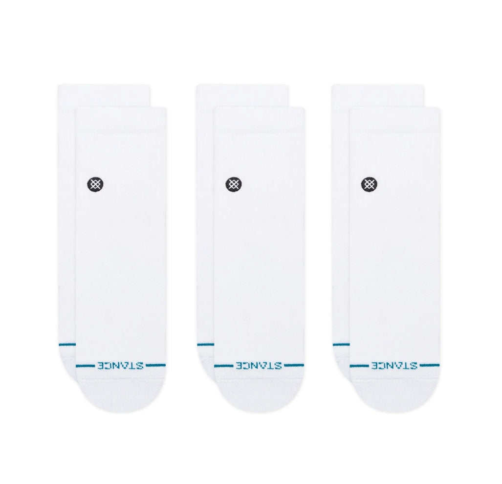 ICON QUARTER SOCK 3-PACK WHITE