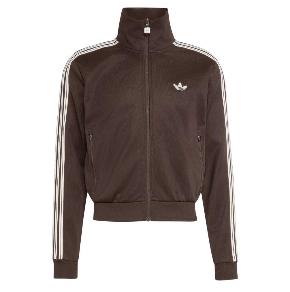 BECKENBAUER CROP TRACK TOP BROWN