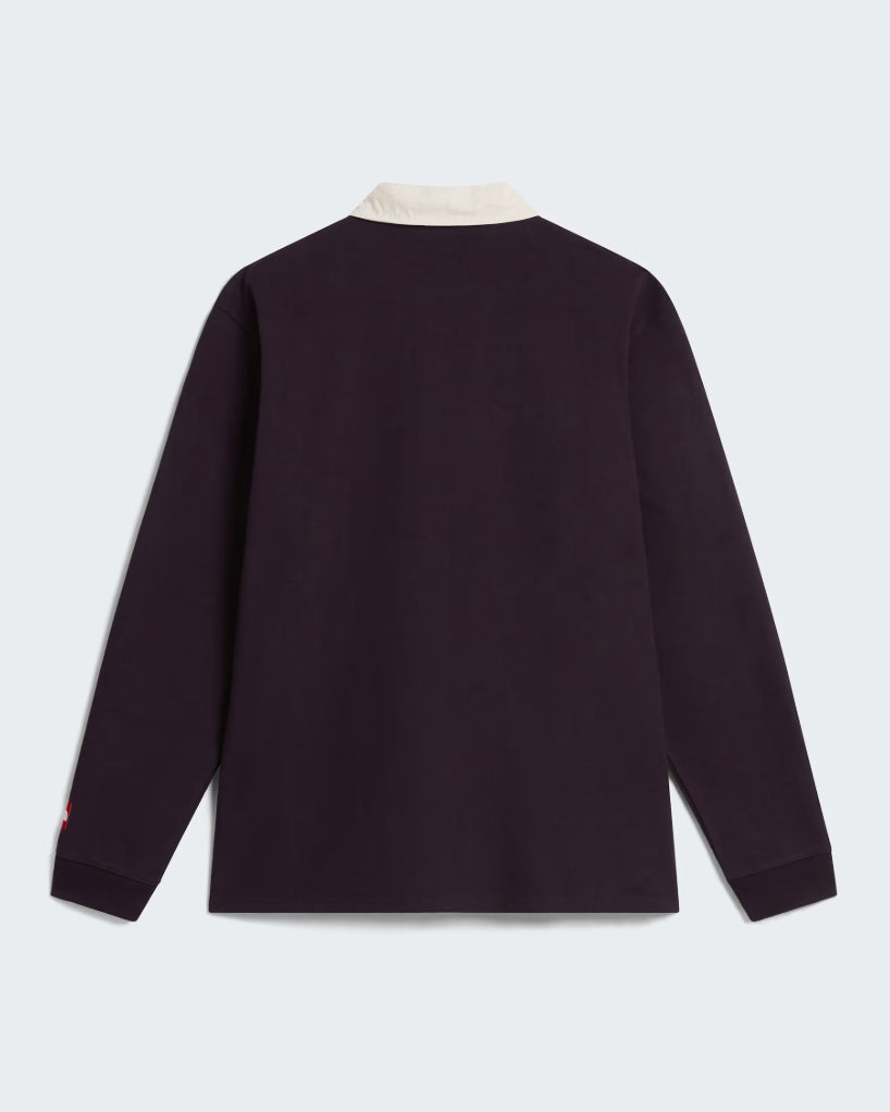 RED BOX RUGBY LONGSLEEVE POLO OBSIDIAN