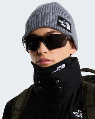 LOGO BOX CUFFED BEANIE GREY HEATHER