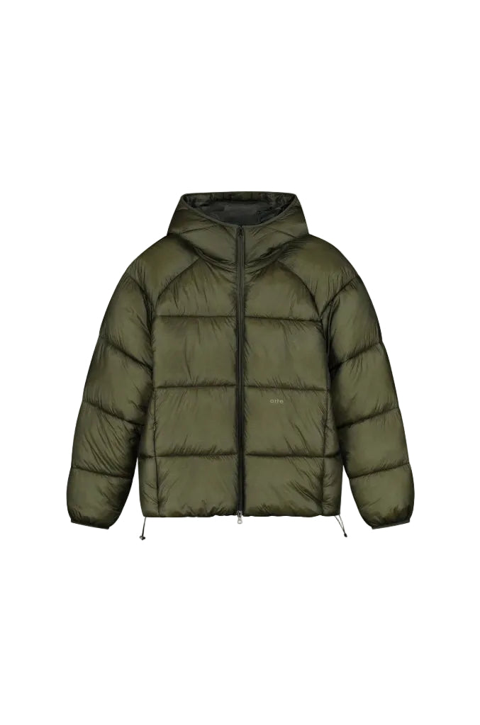 RIPSTOP HOODED PUFFER GREEN