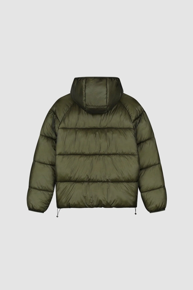 RIPSTOP HOODED PUFFER GREEN