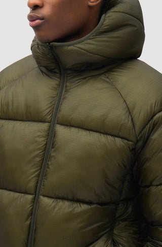 RIPSTOP HOODED PUFFER GREEN