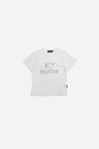 W I LOVE WASTED TEE WHITE
