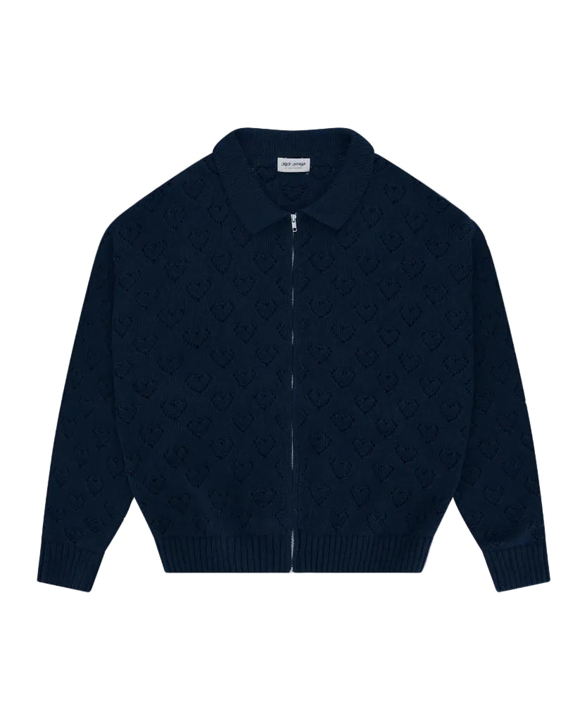 HEART ZIP KNIT BLUE