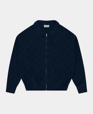 HEART ZIP KNIT BLUE