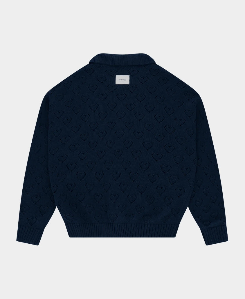 HEART ZIP KNIT BLUE