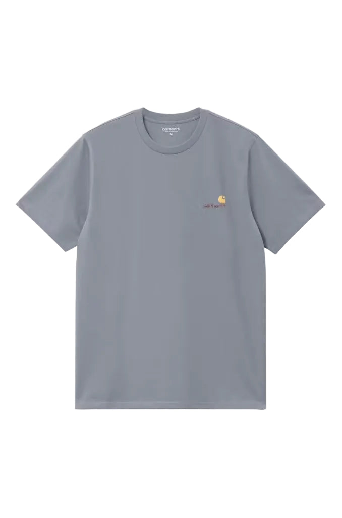 AMERICAN SCRIPT TEE SHADY BLUE