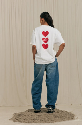 TRIPLE HEART TEE RED