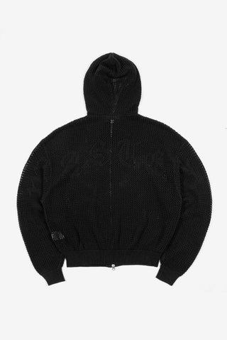 REALM FULL ZIP LOOSE SWEATER BLACK