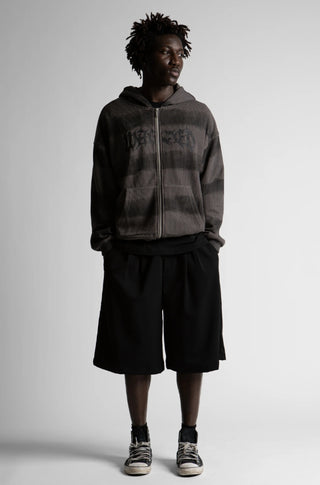 NEVERMIND ZIP SWEATER CHARCOAL/BLACK