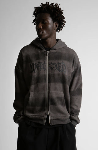 NEVERMIND ZIP SWEATER CHARCOAL/BLACK