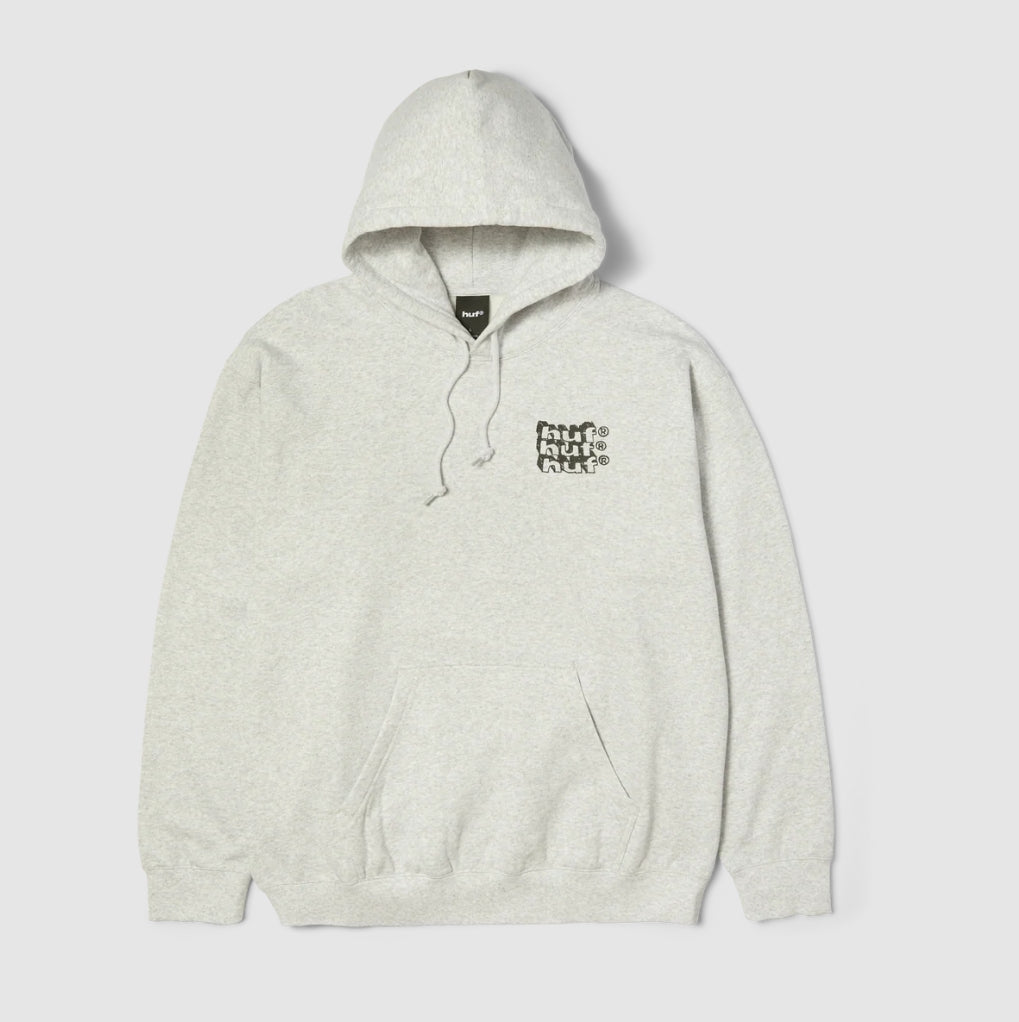 HAND STACKED HOODIE HEATHER GREY