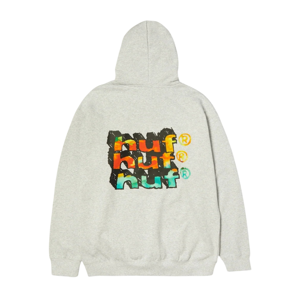 HAND STACKED HOODIE HEATHER GREY