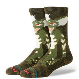 STRIPE GREMLINS CREW SOCK DARK GREEN