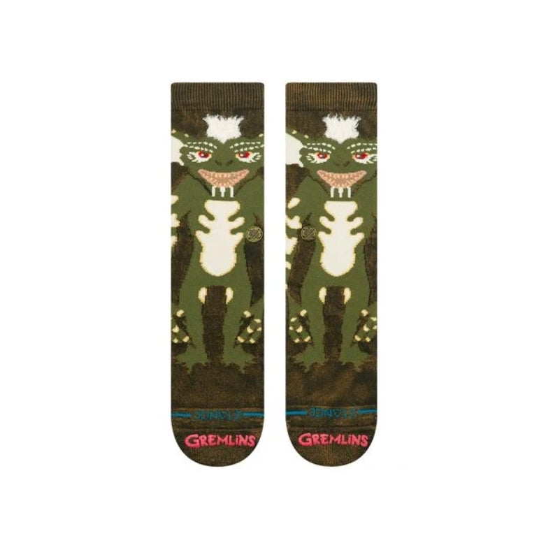 STRIPE GREMLINS CREW SOCK DARK GREEN