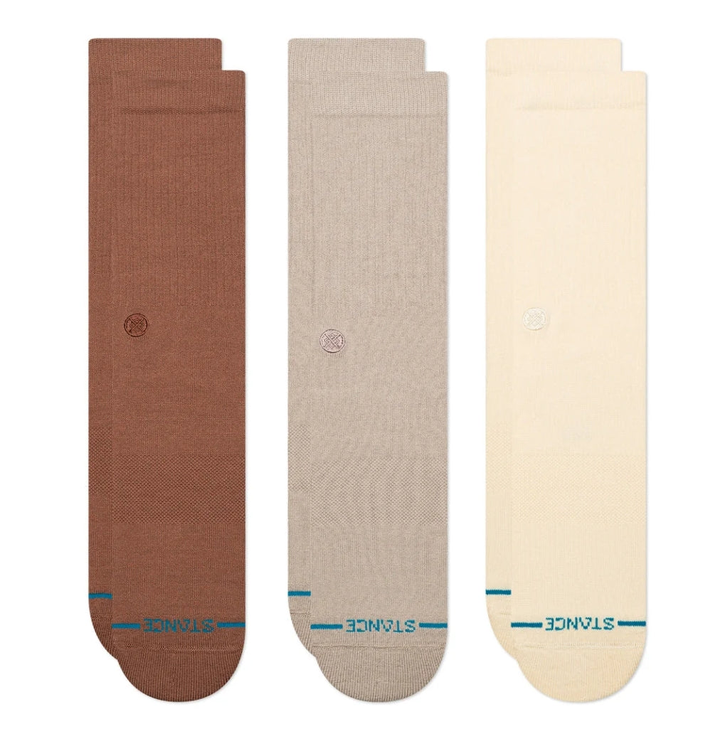 ICON 3-PACK CREW SOCK BROWN