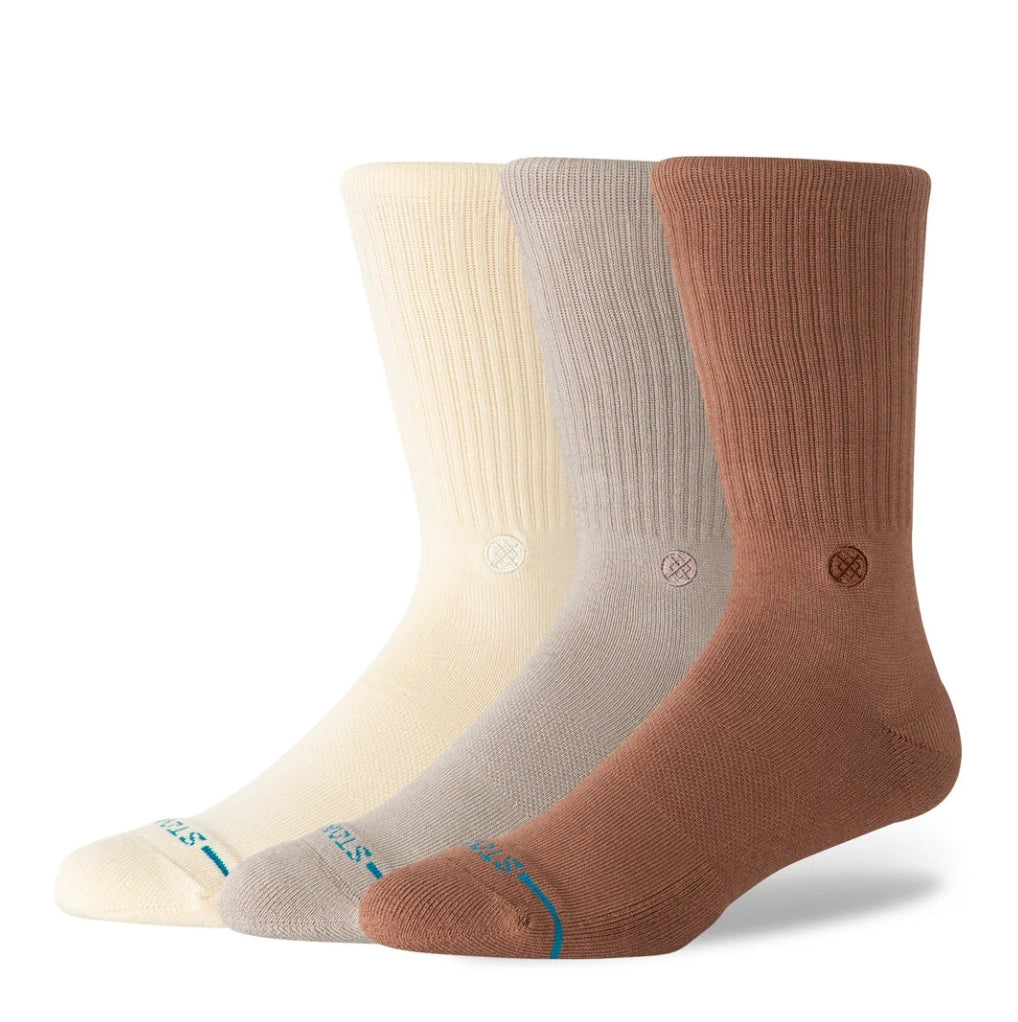 ICON 3-PACK CREW SOCK BROWN