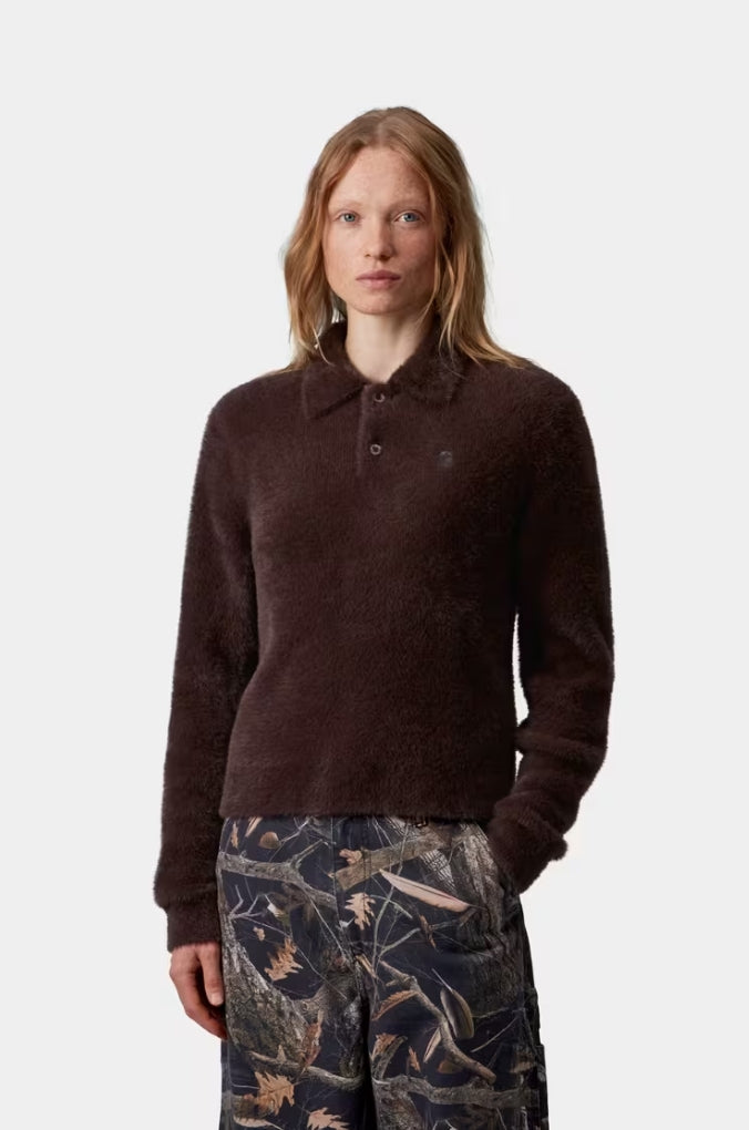 W' MAINE L/S POLO PALISANDER