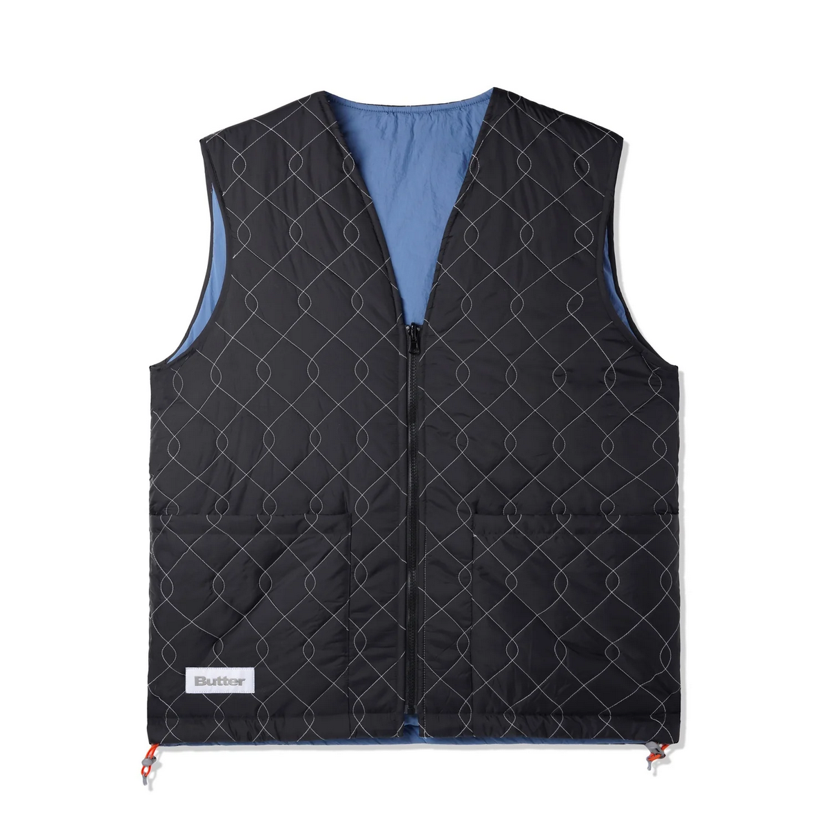 CHAINLINK REVERSIBLE PUFFER VEST BLACK SLATE