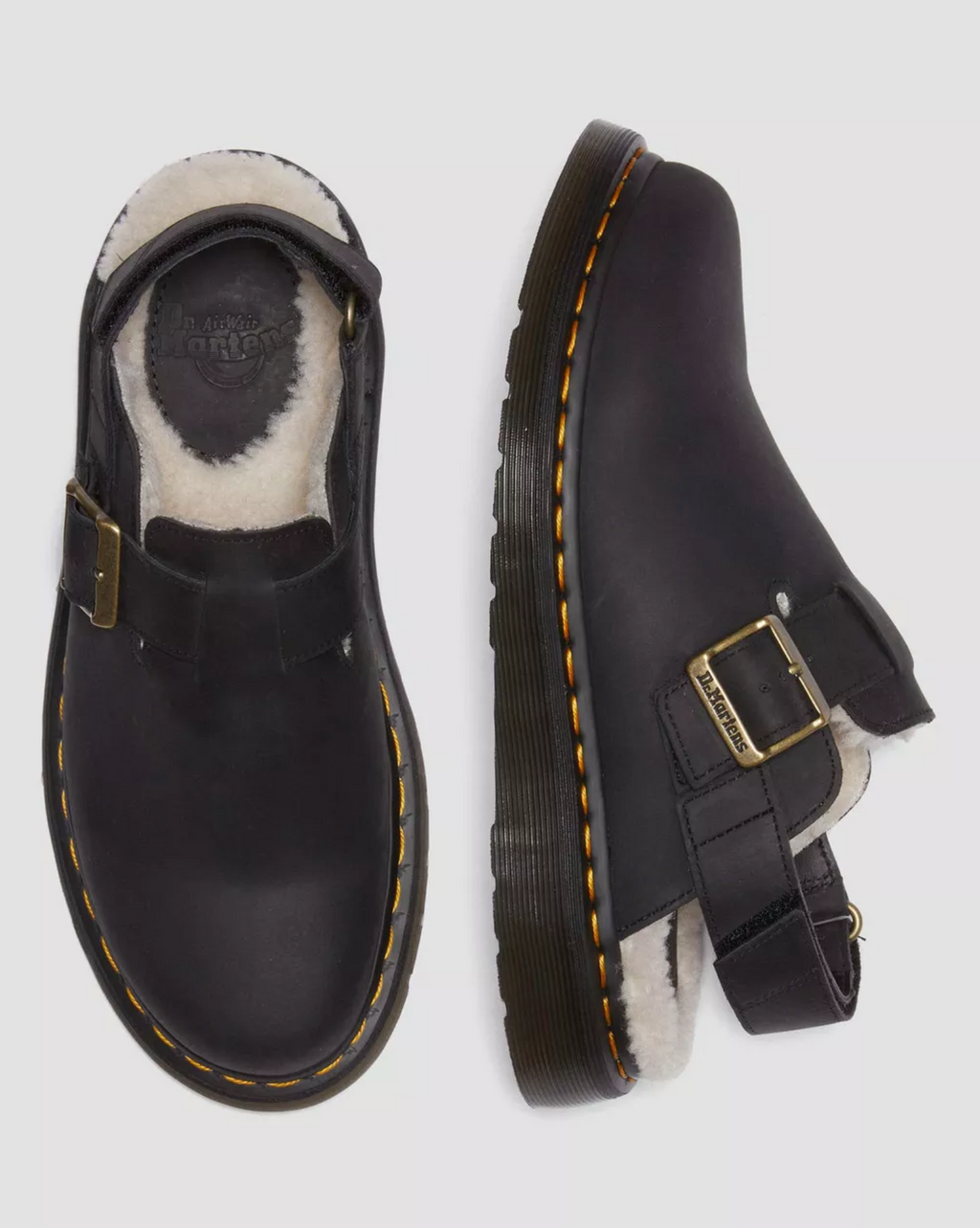JORGE II FAUX FUR LINED MULES BLACK
