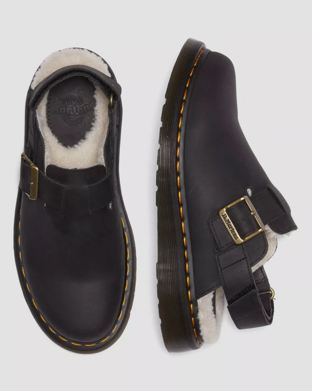 JORGE II FAUX FUR LINED MULES BLACK
