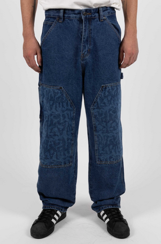 HAMMER DOUBLE KNEE PANT FEELER WASHED BLUE