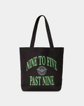 CANVAS GRAPHIC TOTE NINE TO FIVE PAST NINE PRINT