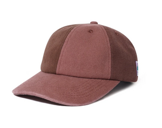 CANVAS PATCHWORK 6 PANEL CAP WASHED BURGUNDY