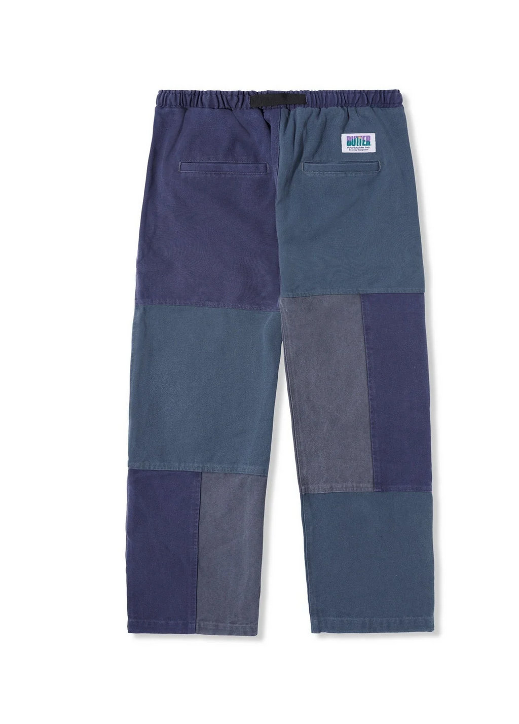 WASHED CANVAS PATCHWORK PANTS WASHED NAVY