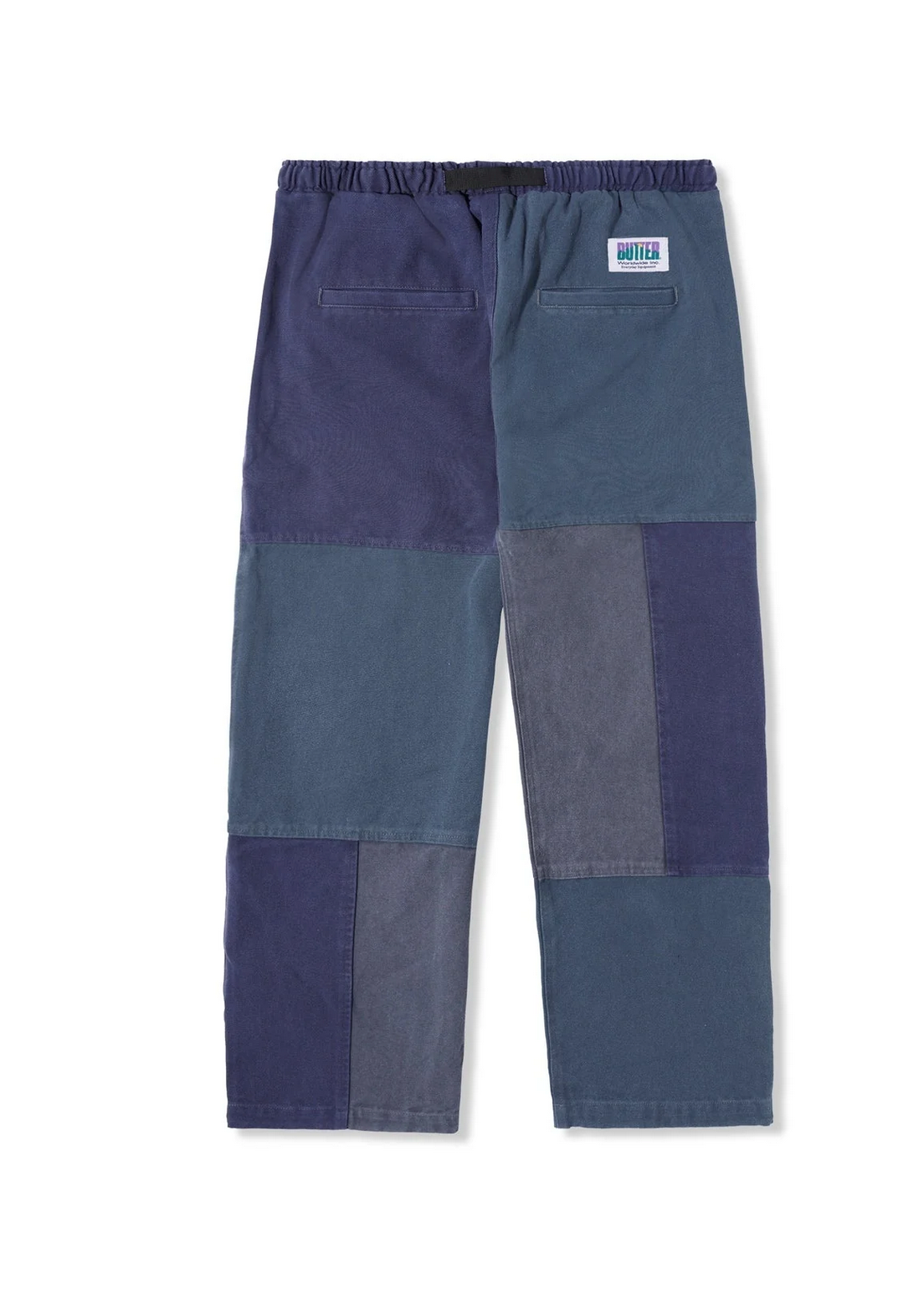 WASHED CANVAS PATCHWORK PANTS WASHED NAVY
