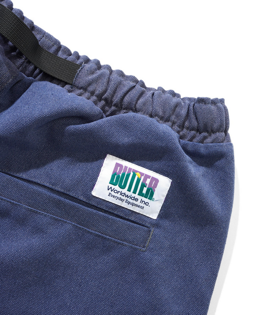 WASHED CANVAS PATCHWORK PANTS WASHED NAVY
