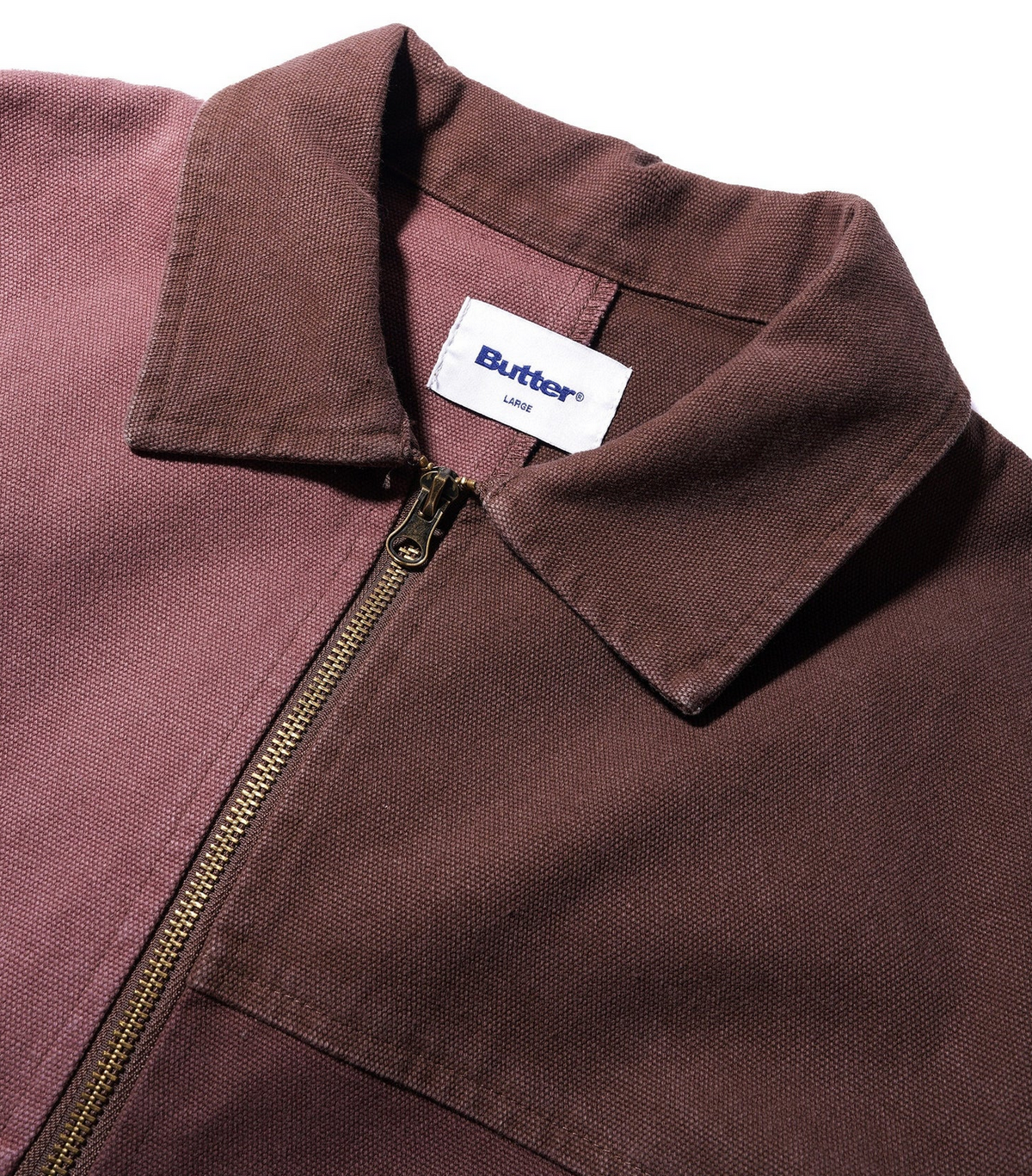 WASHED CANVAS PATCHWORK JACKET WASHED BURGUNDY