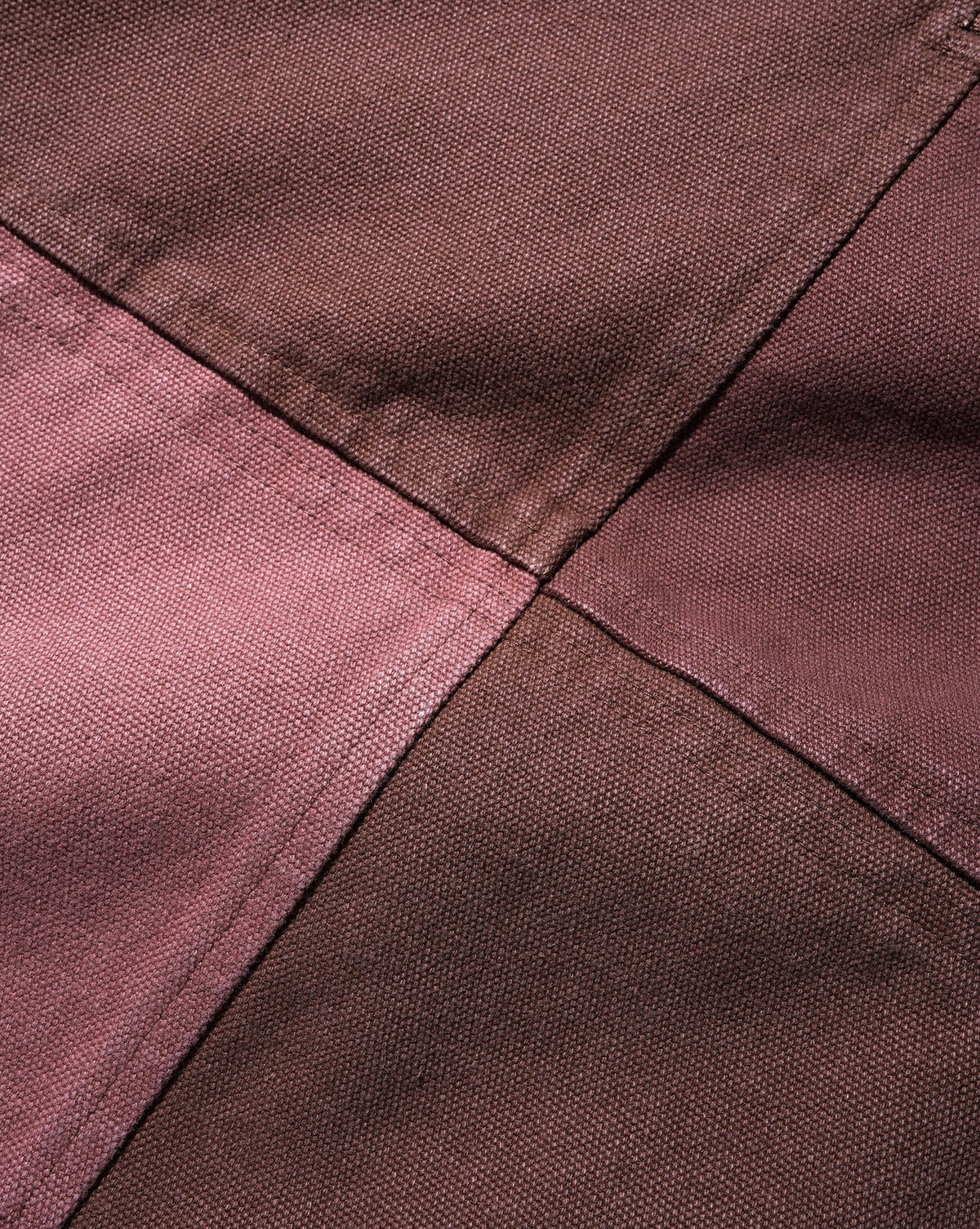 WASHED CANVAS PATCHWORK JACKET WASHED BURGUNDY