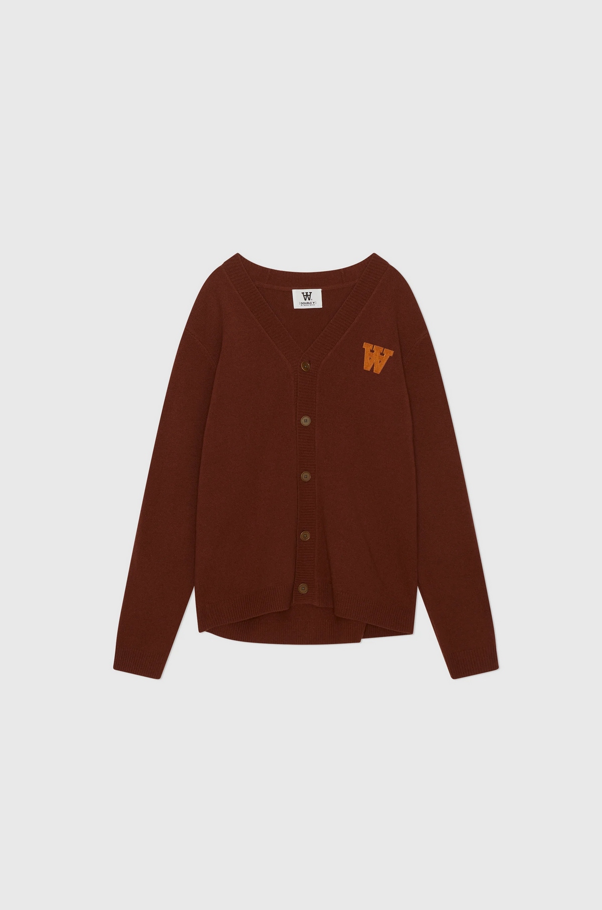LEO LAMBSWOOL CARDIGAN AUTUMN RED