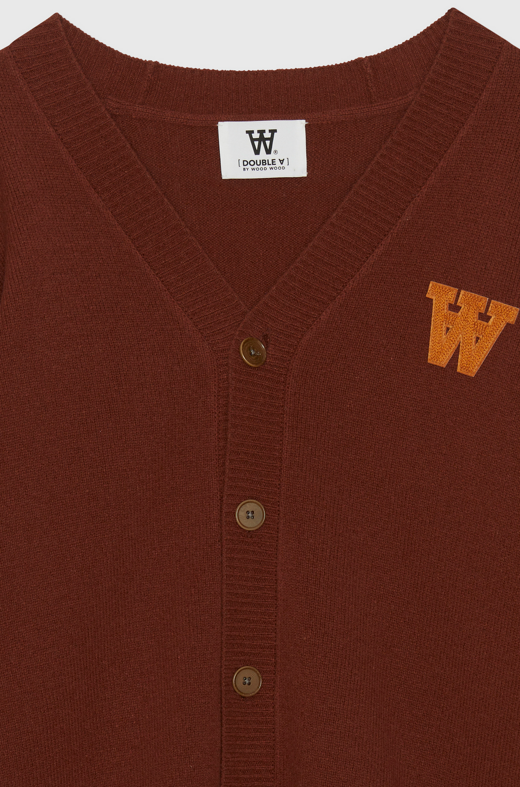LEO LAMBSWOOL CARDIGAN AUTUMN RED
