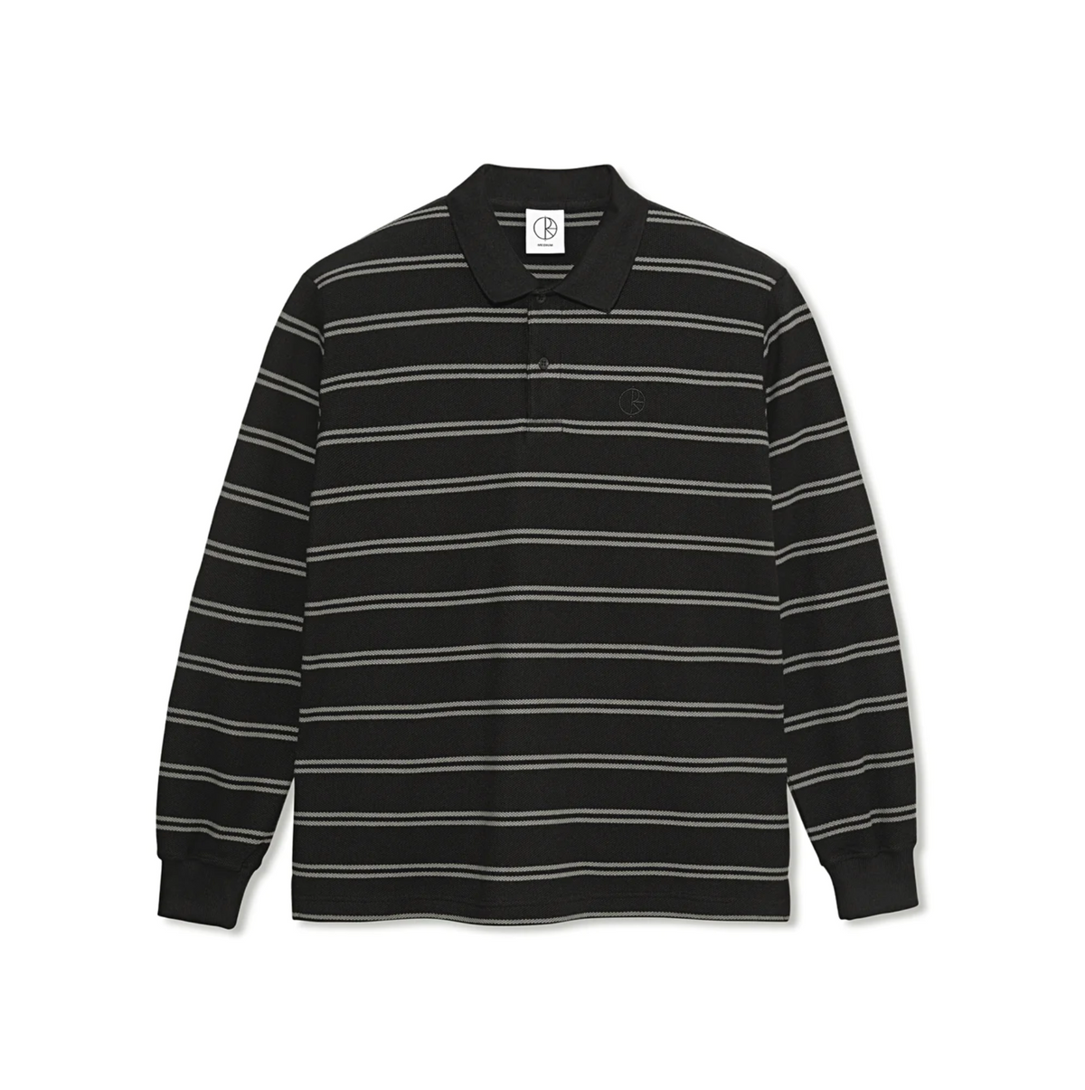 STRIPE POLO LONGSLEEVE BLACK