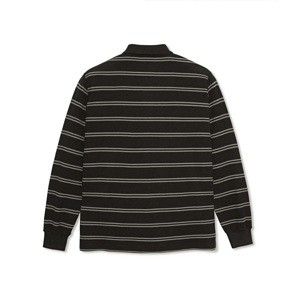 STRIPE POLO LONGSLEEVE BLACK