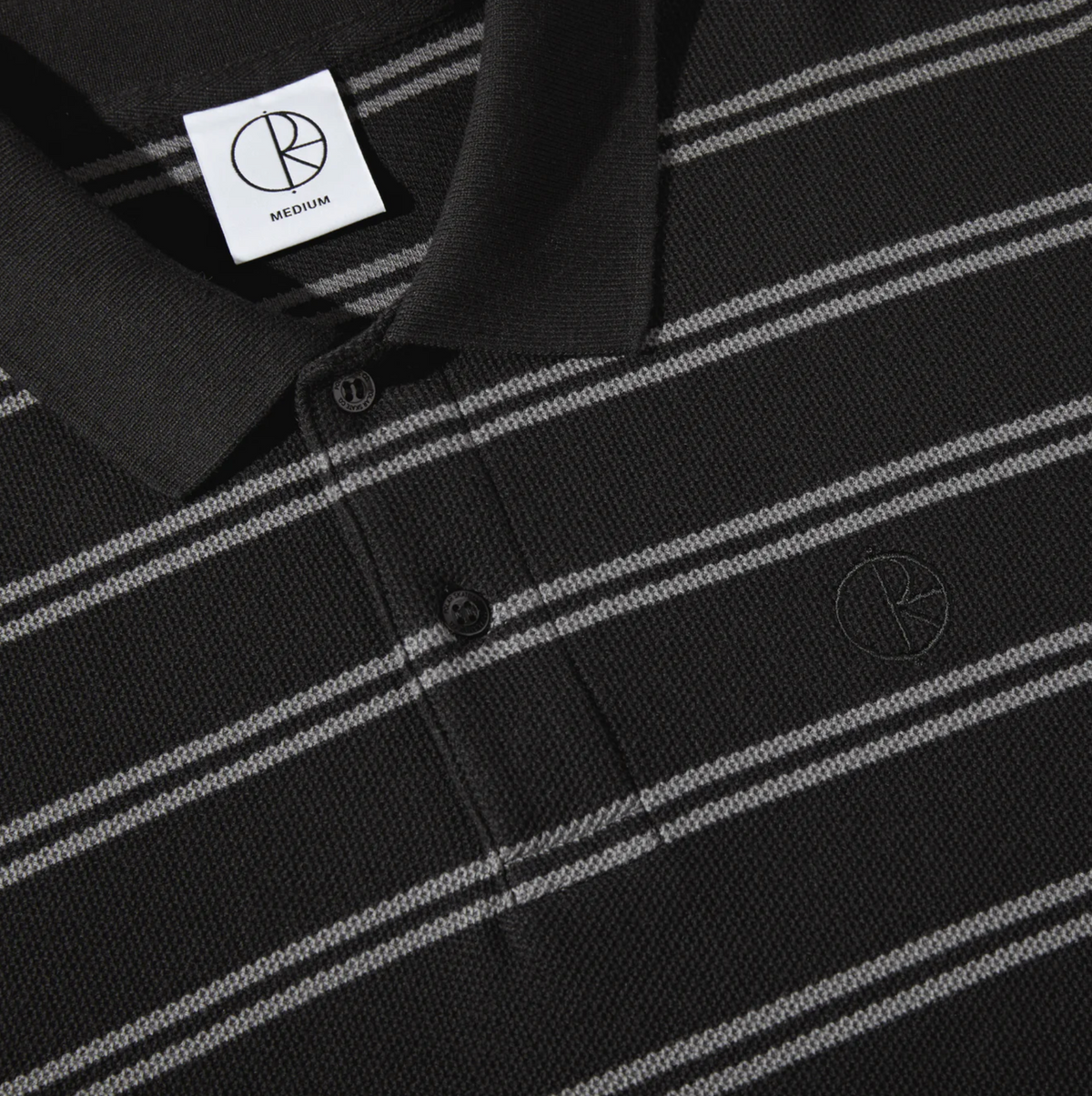 STRIPE POLO LONGSLEEVE BLACK
