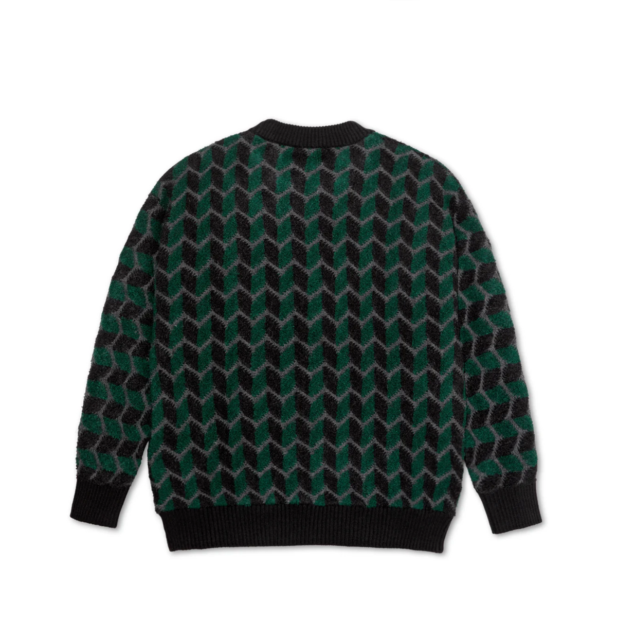 ZIG ZAG KNIT SWEATER BLACK / DARK TEAL