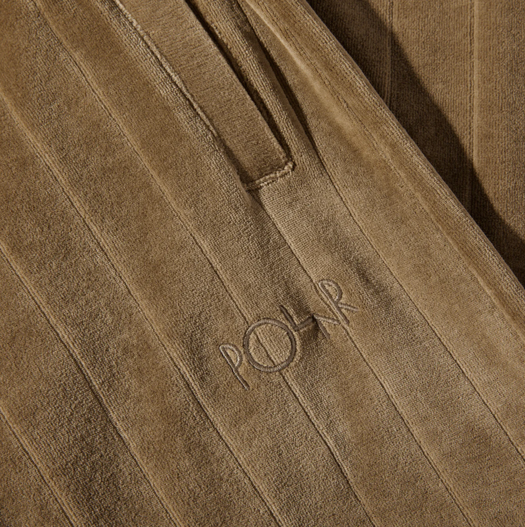STRIPE VELOUR SWEATPANTS BEECH