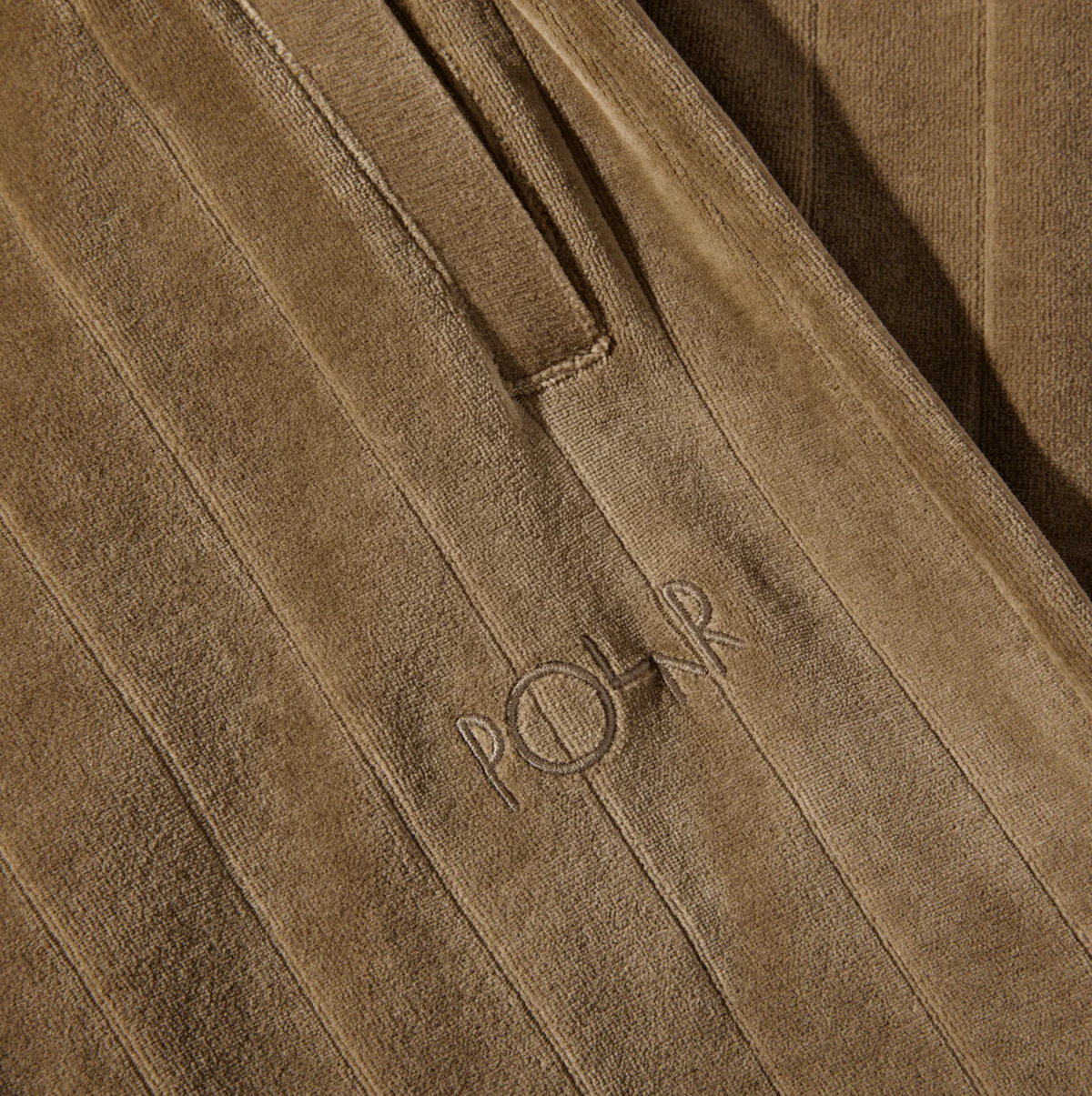 STRIPE VELOUR SWEATPANTS BEECH