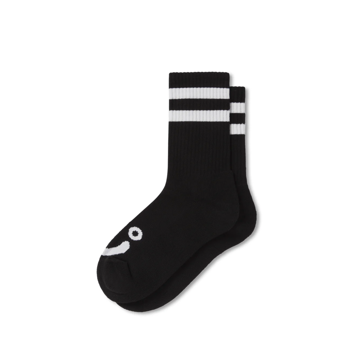HAPPY SAD  RIB SOCKS BLACK